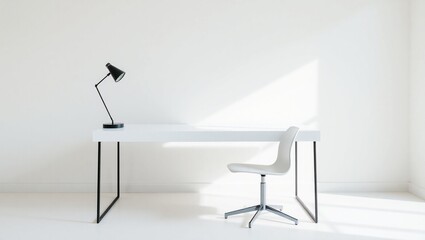 Modern Interior Design of a table and Office with Furniture and Elegant Decor, clean background