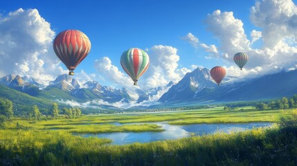 Naklejka premium hot air balloon