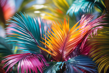 sway of palm leaves transports one senses to a realm of tranquility and enchantment, embodying allure of far flung paradises and captivating essence of nature sanctuary
