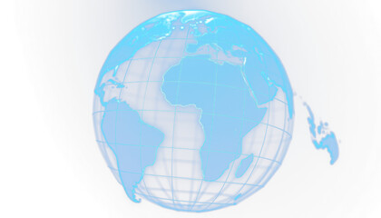 Naklejka premium Futuristic Glowing Wireframe Globe 3D Render