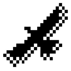 Fototapeta premium an artistic pixelated image of a bird in flight, ideal for design usage, conveys a sense of pixel art and avian representation
