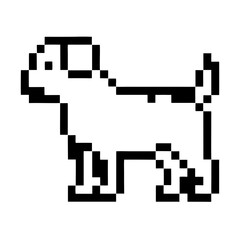 Obraz premium a pixelated dog image. Simple black and white design, perfect for retro-themed projects