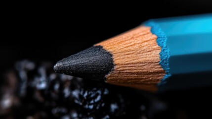Close-up of a sharpened pencil point