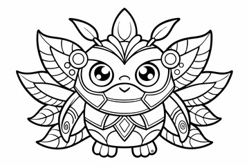 coloring page line art black silhouette vector