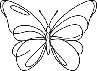 Butterfly Continuous Line Art Vector