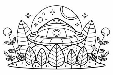 coloring page line art black silhouette vector