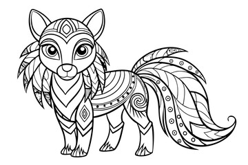 coloring page line art black silhouette vector