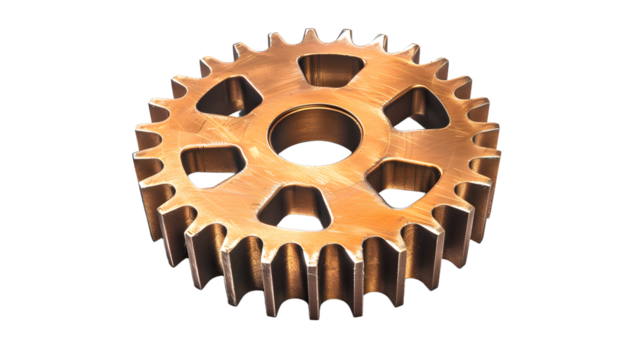gradient gear isolated on transparent background, detailed photo, png 