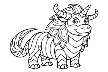 coloring page line art black silhouette vector