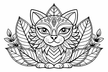 Fototapeta premium coloring page line art black silhouette vector