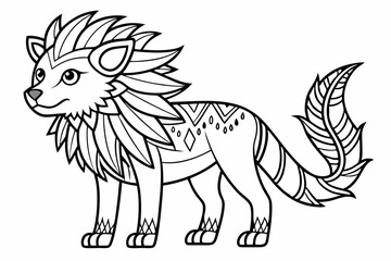 coloring page line art black silhouette vector