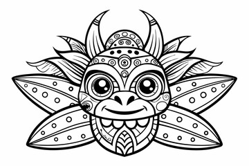 coloring page line art black silhouette vector