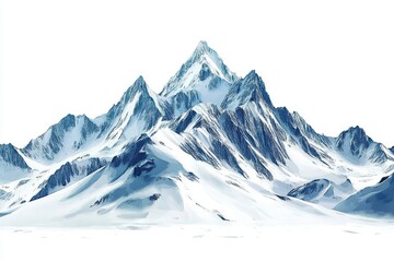 Obraz premium snow mountains landscape isolated on white background