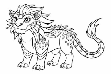 coloring page line art black silhouette vector