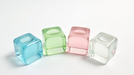 ice cubes isolated on white