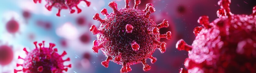 Immune System Battle Concept Dynamics Visualized with Vibrant Colors and Textures