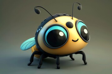 Obraz premium Isolated design of a small beetle with a humorous twist.