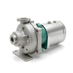 Industrial water pump machine on white background