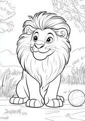 Obraz premium cartoon lion cartoon