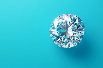 Stunning overhead view of a brilliant gemstone on a pastel pink background.