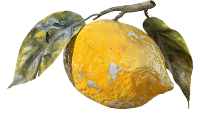 lemon isolated on transparent background, detailed photo, png 