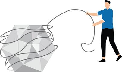 Overwhelmed male with difficulties and troubles, pressure of difficulties and hardships