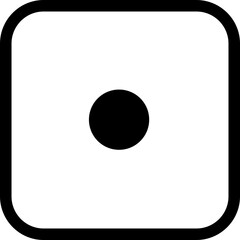 Dice icon. Playing cube rolling dice vector isolated on transparent background. Dice, die for casino gambling line art icon for apps and websites. Vector illustration.