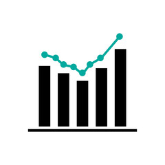 illustration of up and down business graph icon design.