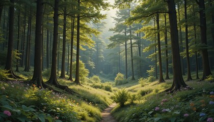 Obraz premium morning in the forest