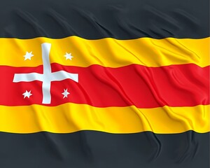 Waving Aboriginal flag, fabric, design