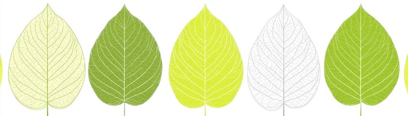 Obraz premium Leaf Stages Gradient Illustration