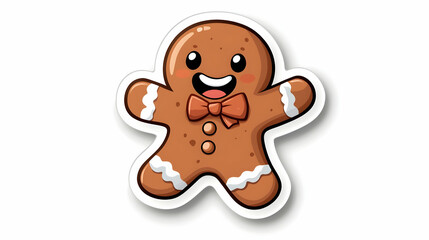 Happy Gingerbread Man Pixel Art Illustration