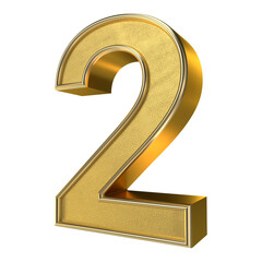 Blink blink of 3d golden number two text effect