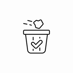 bin toss icon sign vector