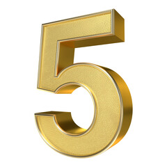 Blink blink of 3d golden number five text effect