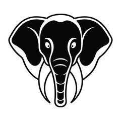 A minimalist elephant head vector, Elephant face silhouette icon design 1