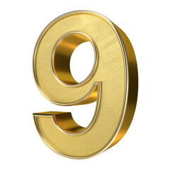 Blink blink of 3d golden number nine text effect