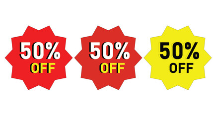 Discount sale tags 50% off