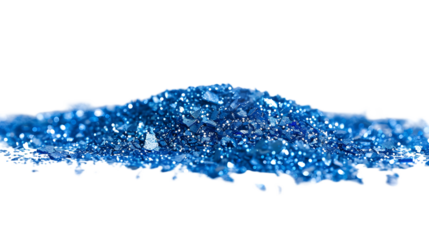 Sapphire blue particles isolated on transparent background, detailed photo, png 