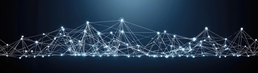 Abstract network connecting points in dark background for technology use