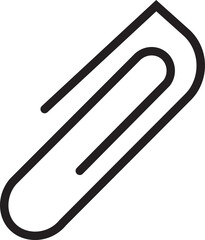 Paper clip icon. File Attachment, Paperclip line style isolated on transparent background. Stationery element. Attach link sign button. Paperclip outline vector icon with editable stroke.