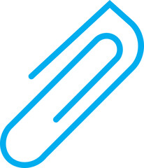 Paper clip icon. File Attachment, Paperclip line style isolated on transparent background. Stationery element. Attach link sign button. Paperclip outline vector icon with editable stroke.