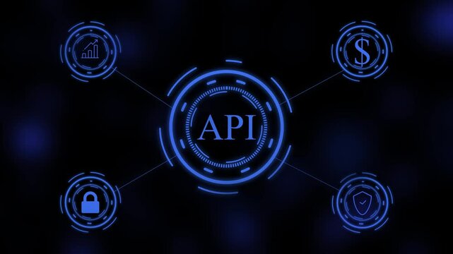 API - Application Programming Interface. Software development tool. Business, modern technology, internet and networking concept.