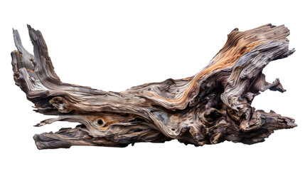 Fototapeta premium Stunning Driftwood isolated on a transparent background, detailed photo, png 