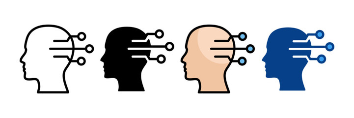 Artificial Intelligence  Icon Set Multiple Style Collection