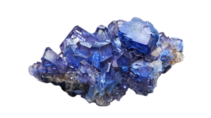 Tanzanite indigo particles isolated on transparent background, detailed photo, png Copy R 