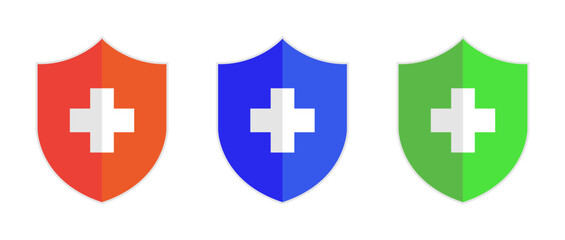 Fototapeta premium shield icons representing health and safety