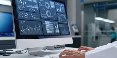 Business data dashboard provide business intelligence analytic for marketing strategy planning brisk with big data set to analyze customer demands and foreseeing business future