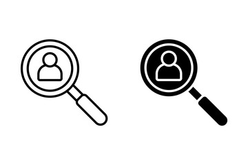 Hiring icon vector illustration. Search job vacancy sign and symbol. Human resources concept. Recruitment