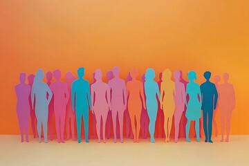 Obraz premium Diverse Silhouettes Standing Together in Unity